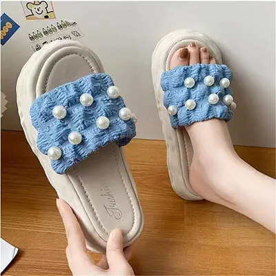 FASHIONABLE COTTON FABRIC SLIPPERS