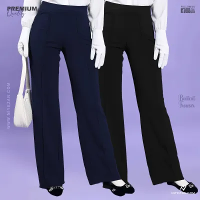 2 Piece Women's Trouser Combo (Black, Navy)