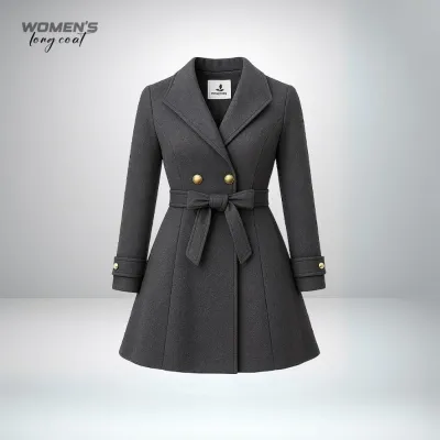 Womens Long Coat- Deep Gray