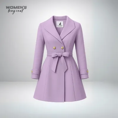 Womens Long Coat- Purple