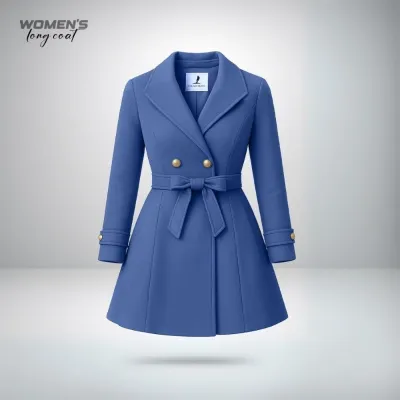 Womens Long Coat- Royal Blue