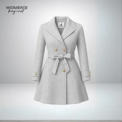 Womens Long Coat- White