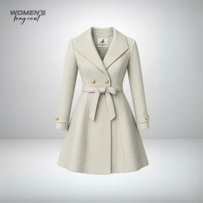 Womens Long Coat- Off White