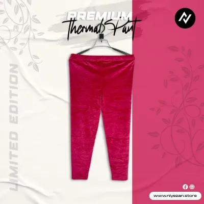 Velvet Thermal Pant- Maroon