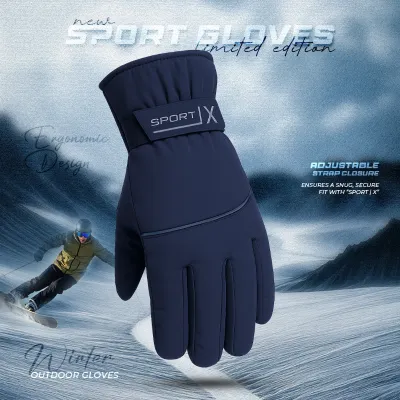 Men's Hand Gloves Without Cuff - Navy Blue