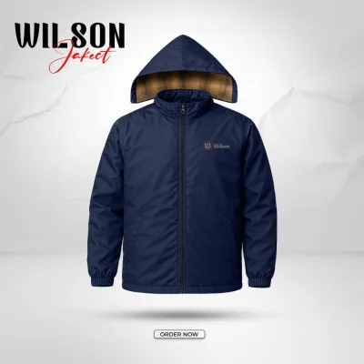 102- Hooded Windbreaker With Inner Padding – Navy Blue (উইলসন জ্যাকেট – নেভি ব্লু)