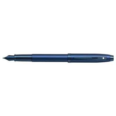 Sheaffer® 100 9371 Satin Blue Fountain Pen With PVD Blue Trim