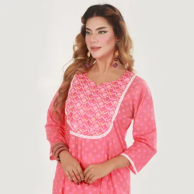 Premium Gulabi Ador Kurti