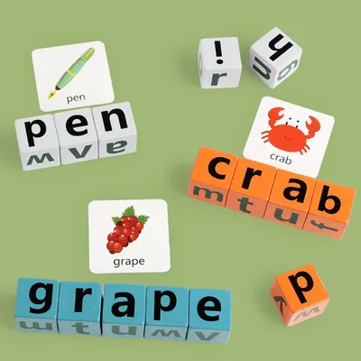 Montessori Learning Alphabet Blocks Spelling Game with Bell