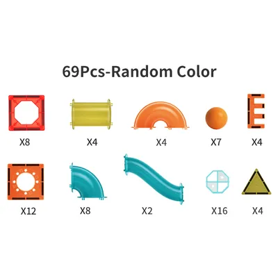Kid Educational Track Building Magnetic Tiles Blocks 69 PCS