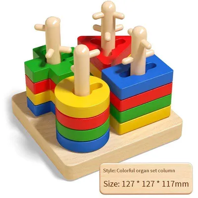 Educational Wooden Shape Sorter Toy for Kids 1–4