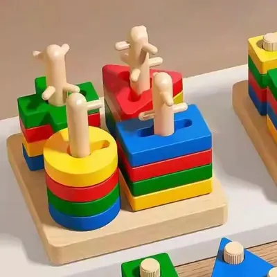 Educational Wooden Shape Sorter Toy for Kids 1–4