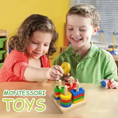 Educational Wooden Shape Sorter Toy for Kids 1–4