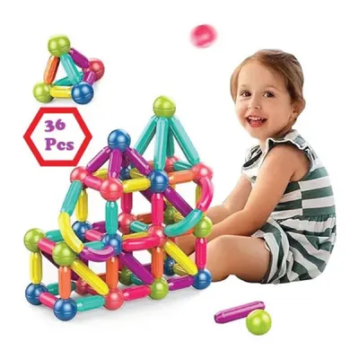  Magnetic Building Sticks and Balls Full Set with Box 36 Pcs