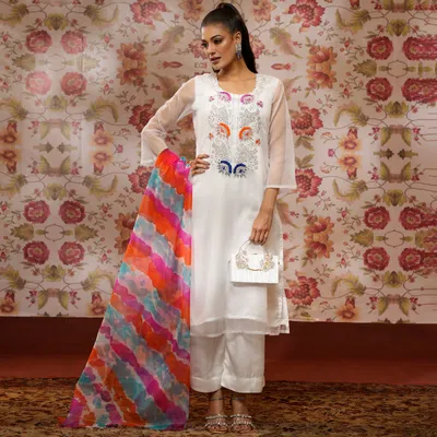 NOOR | Stitched 3 Pc | Multi-Color | Size-L