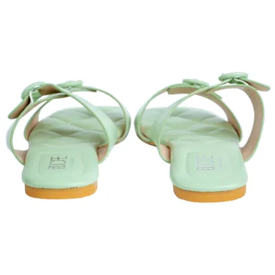 Stella Pastel Flat Sandal-Green
