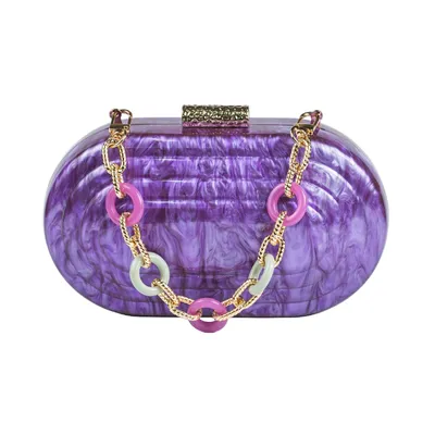 Rosa Acrylic Clutch-Purple