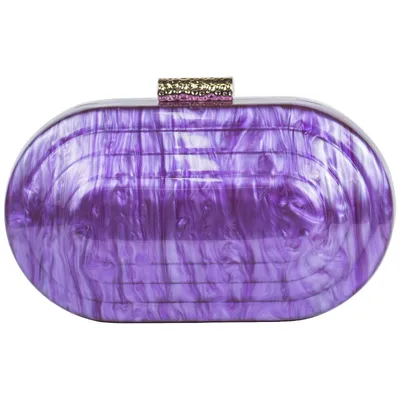 Rosa Acrylic Clutch-Purple