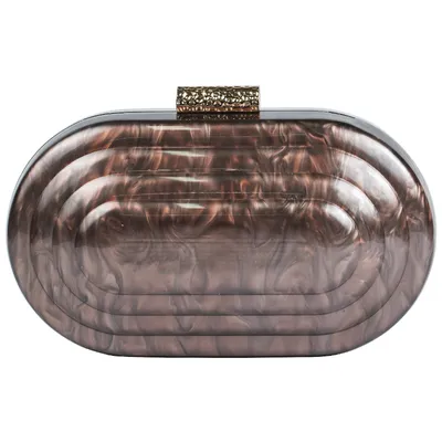 Rosa Acrylic Clutch-Coffee