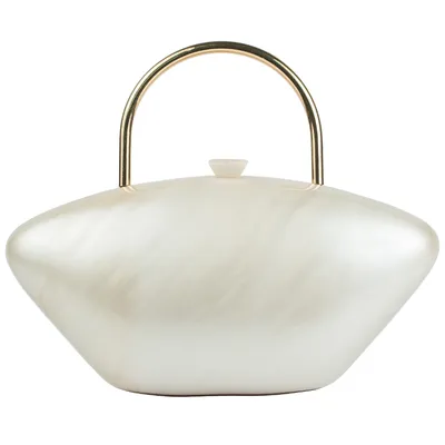 Perilina Acrylic Clutch-Beige