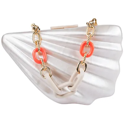 Pearly Acrylic Clutch-Beige