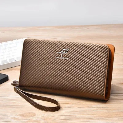 RFID Double Zipper Multi-Compartment Organizer Hand Loop Clutch Bag