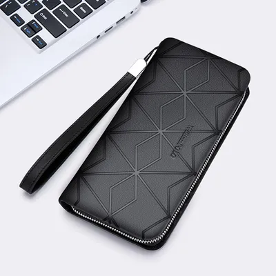 WilliamPOLO Genuine Leather Long Wallet – Cowhide Business Clutch with Large Capacity