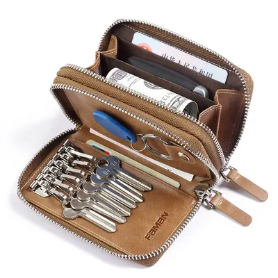 Genuine Leather Retro Key Holder Wallet