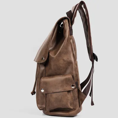 Premium Leather Retro Travel Backpack for Men – Large Capacity Laptop Bag with Urban Style