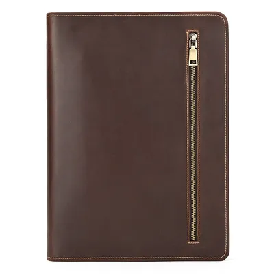 Genuine Leather iPad & Document Holder – Retro Crazy Horse Leather Tablet Case with Pen Slot