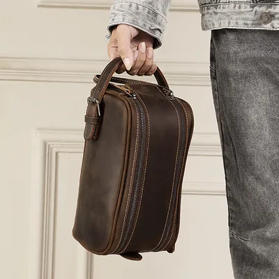 Genuine Leather Cowhide Travel Business Handbag – Cowhide Storage Bag, Retro Style