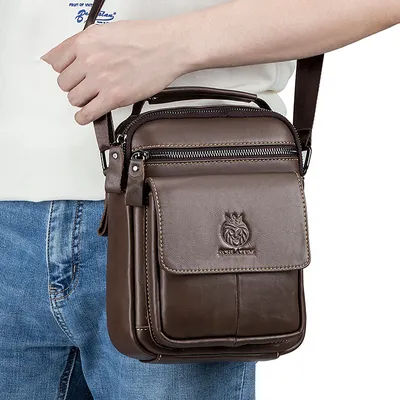 Genuine Leather Men’s Crossbody Shoulder Bag