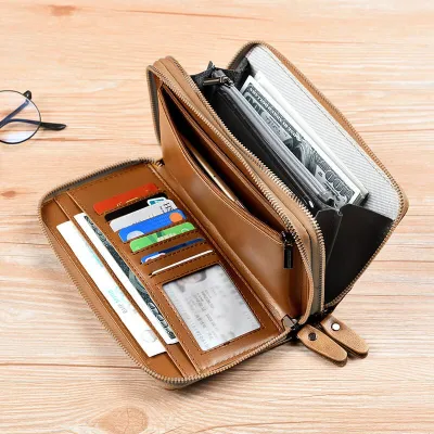 Premium Leather Luxury Clutch with Hand Loop – Metropolis