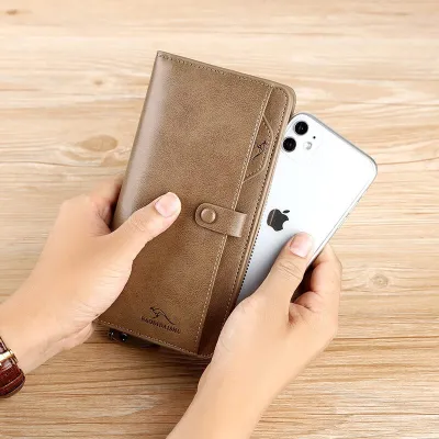 Cowhide Genuine Leather Multifunctional Long Wallet