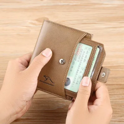 Premium Leather Men’s Short Wallet – Multi-Card Slots