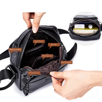 Cowhide Genuine Leather Shoulder Crossbody Bag