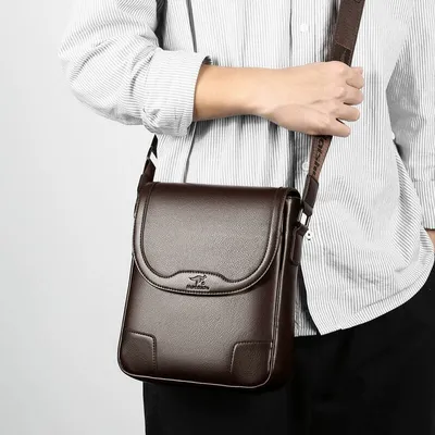 Premium Leather Men’s Crossbody Shoulder Messenger Bag – Stylish & Functional