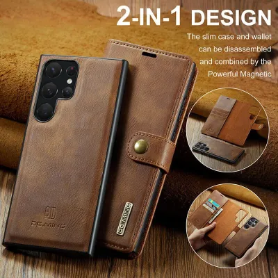 Samsung S25 Ultra ALL Ultra Model Flip Magnet Leather Phone Case Wallet Protective Cover 2 in 1