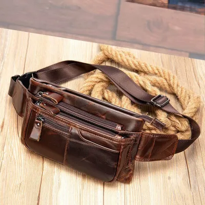 Genuine Leather Retro Chest Waist Bag – Stylish, Durable, and Versatile