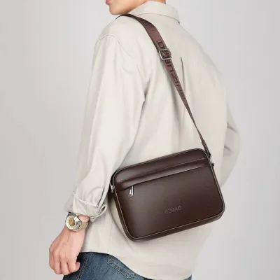 Genuine Leather Men’s Crossbody Shoulder Bag | Business & Casual Cowhide Bag