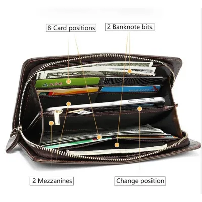 Genuine Leather Retro Clutch Bag