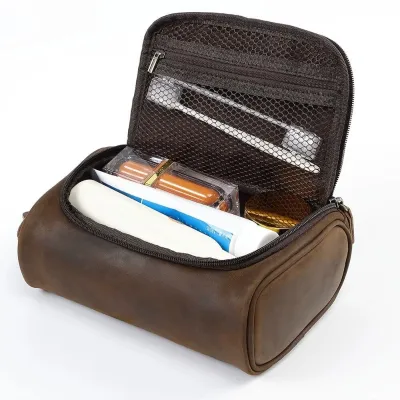Genuine Crazy Horse Leather Handbag | Cowhide Storage Bag for Travel & Daily Use