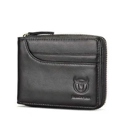 Genuine Leather Multi-Function Zipper Wallet – Cowhide Retro Short Wallet