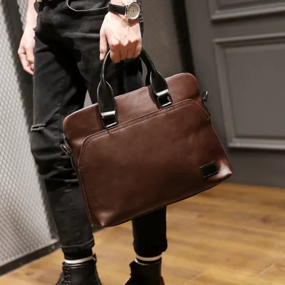 Business Men's Retro Shoulder Bag – Laptop & Document Crossbody Briefcase