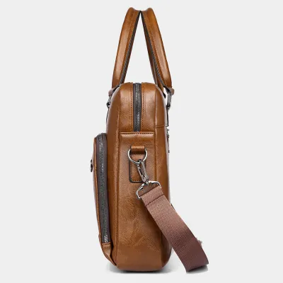 High-End Messenger Laptop Bag - Business Leather Men’s Large Capacity Shoulder Bag
