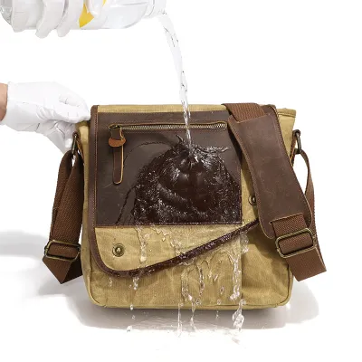 Retro Men’s Messenger Bag – Casual Waterproof Canvas Crossbody Shoulder Bag