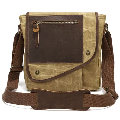 Retro Men’s Messenger Bag – Casual Waterproof Canvas Crossbody Shoulder Bag