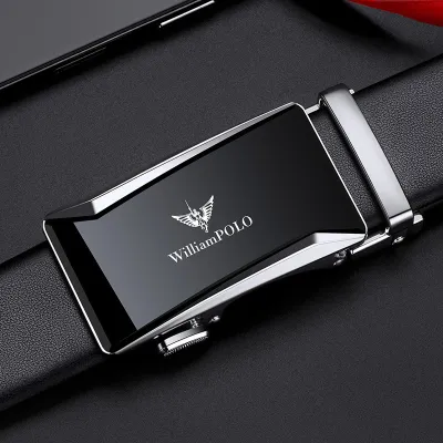William Polo Automatic Buckle Belt – Genuine Cowhide Leather Belt