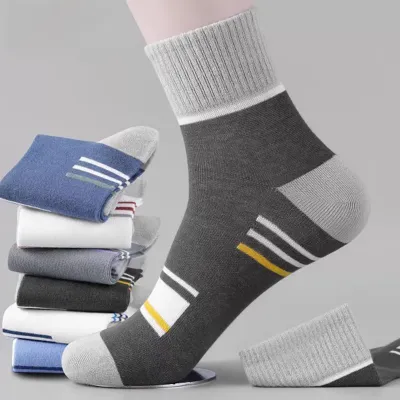 (5 Pairs) Premium Cotton Socks for Men – Anti-Friction, Breathable & Durable Design