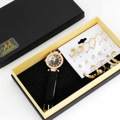 Elegant White Watch & Jewelry Gift Set 